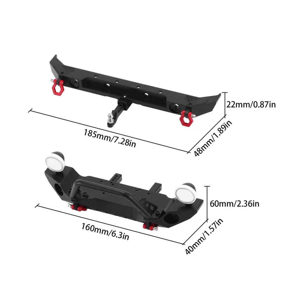 

Metal Front Rear Bumper With Led Lights For Axial SCX10 90046 SCX10 III AXI03007 Good Workmanship And Performance