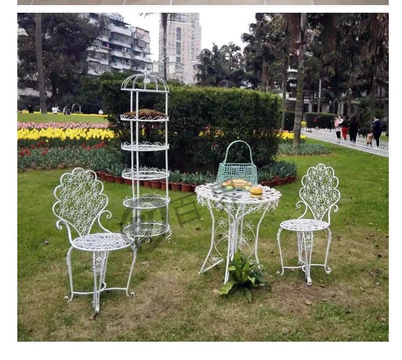 

Metal Mini Table Outdoor Home Decorating Balcony Garden European Style Iron Chairs Furniture
