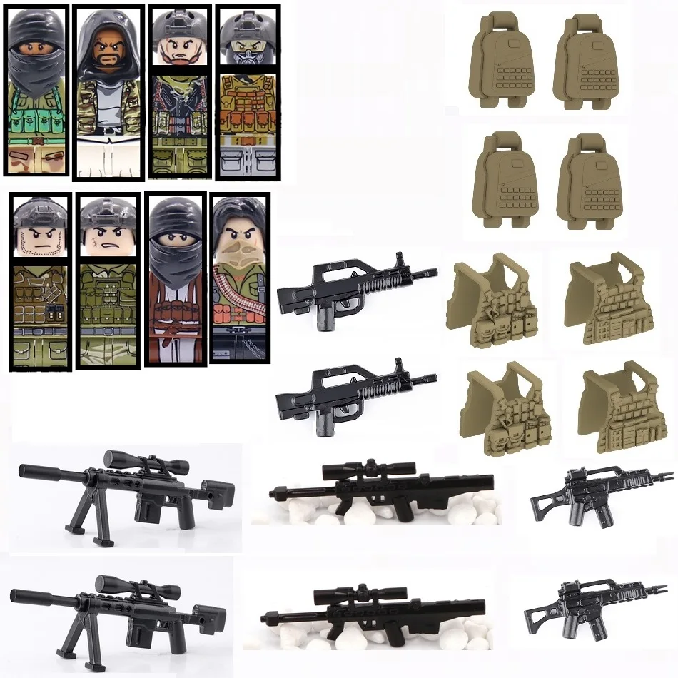 

Солдат спецназа тактический пистолет-ножницы MOC SWAT команда спецназа городская полиция строительный блок мини-игрушки