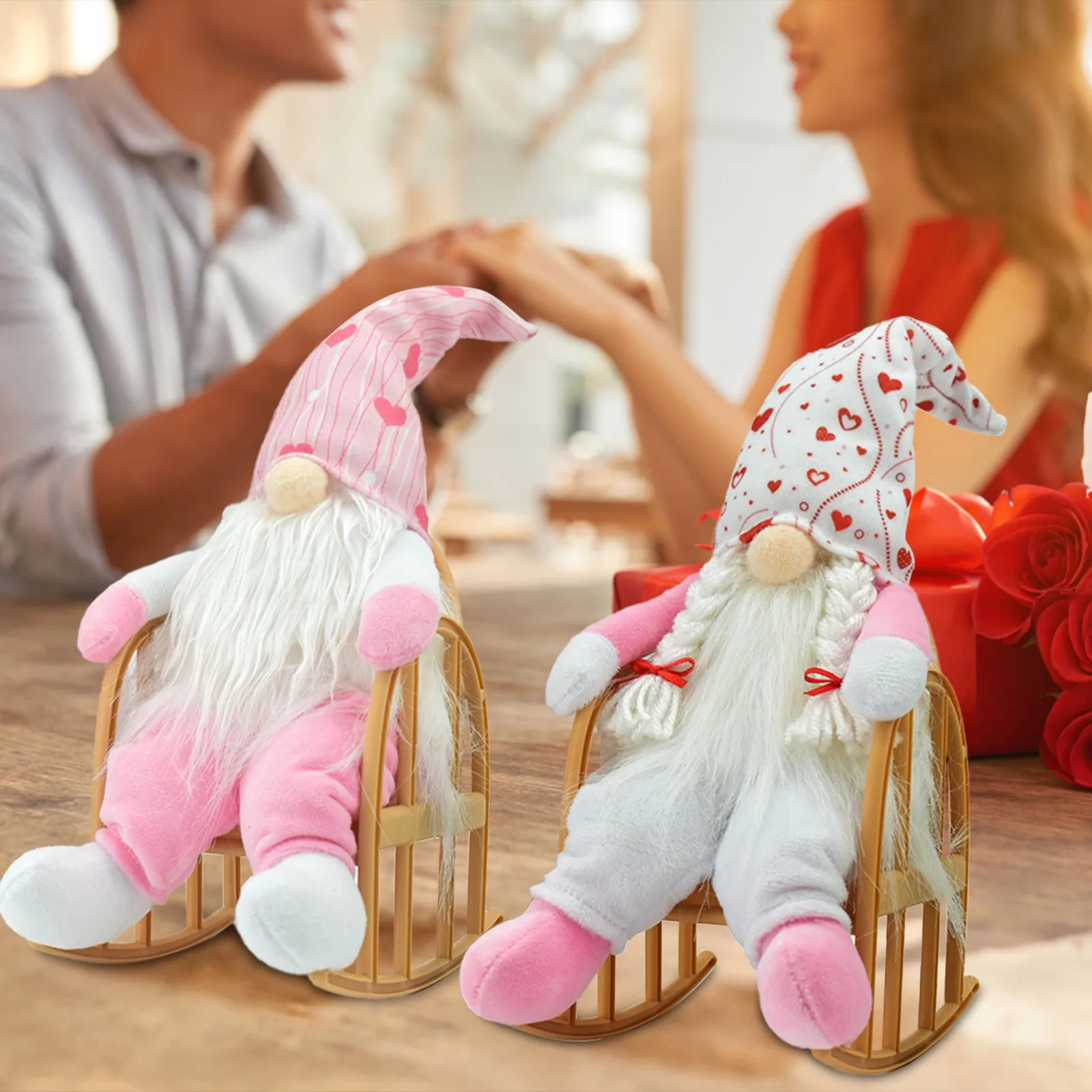 Карликовое кресло-качалка на День святого Валентина безликовое украшение для