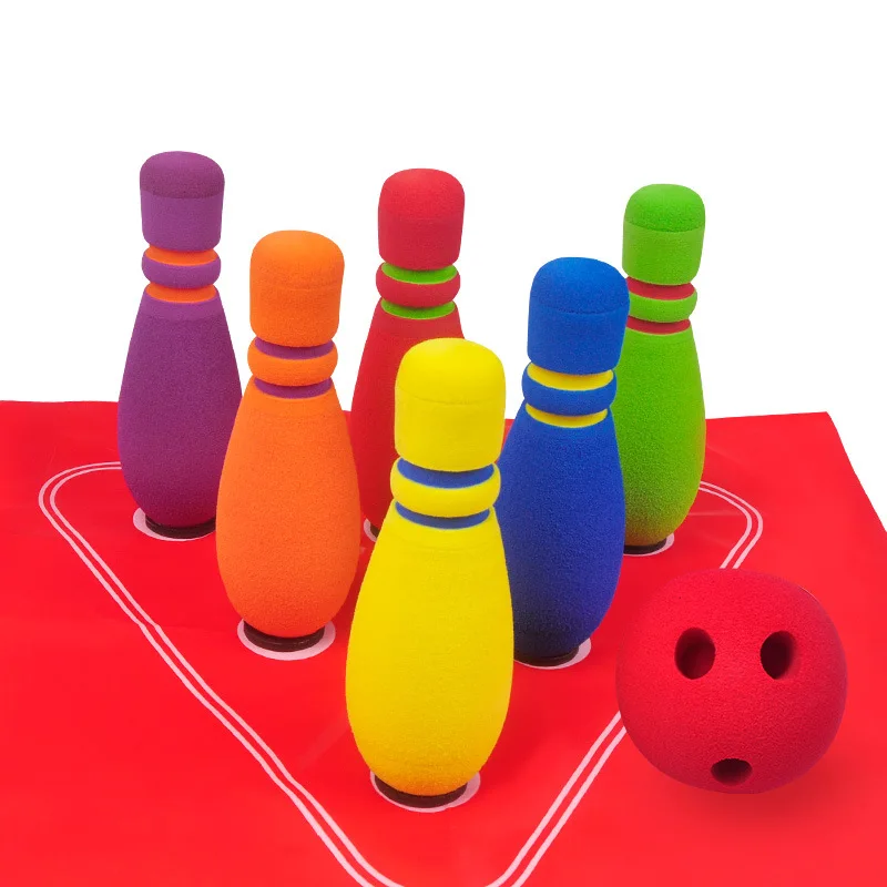 

Детский Забавный Набор для боулинга NBR, 1 шарик, 6 штырьков, игра Bowling, спортивные упражнения для дома и улицы, обучающие игрушки для боулинга