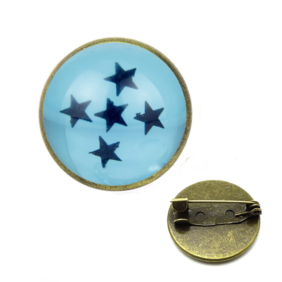 Dragon Ball Z Броши звезды манжета Серебряная стеклянная галстук клип мультфильм