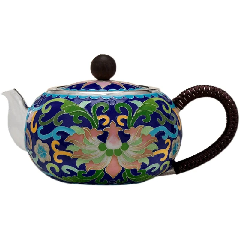 Silver Teapot Pure 999 Hand Made Cloisonne Medium Old Retro Style Home Tea Set | Дом и сад