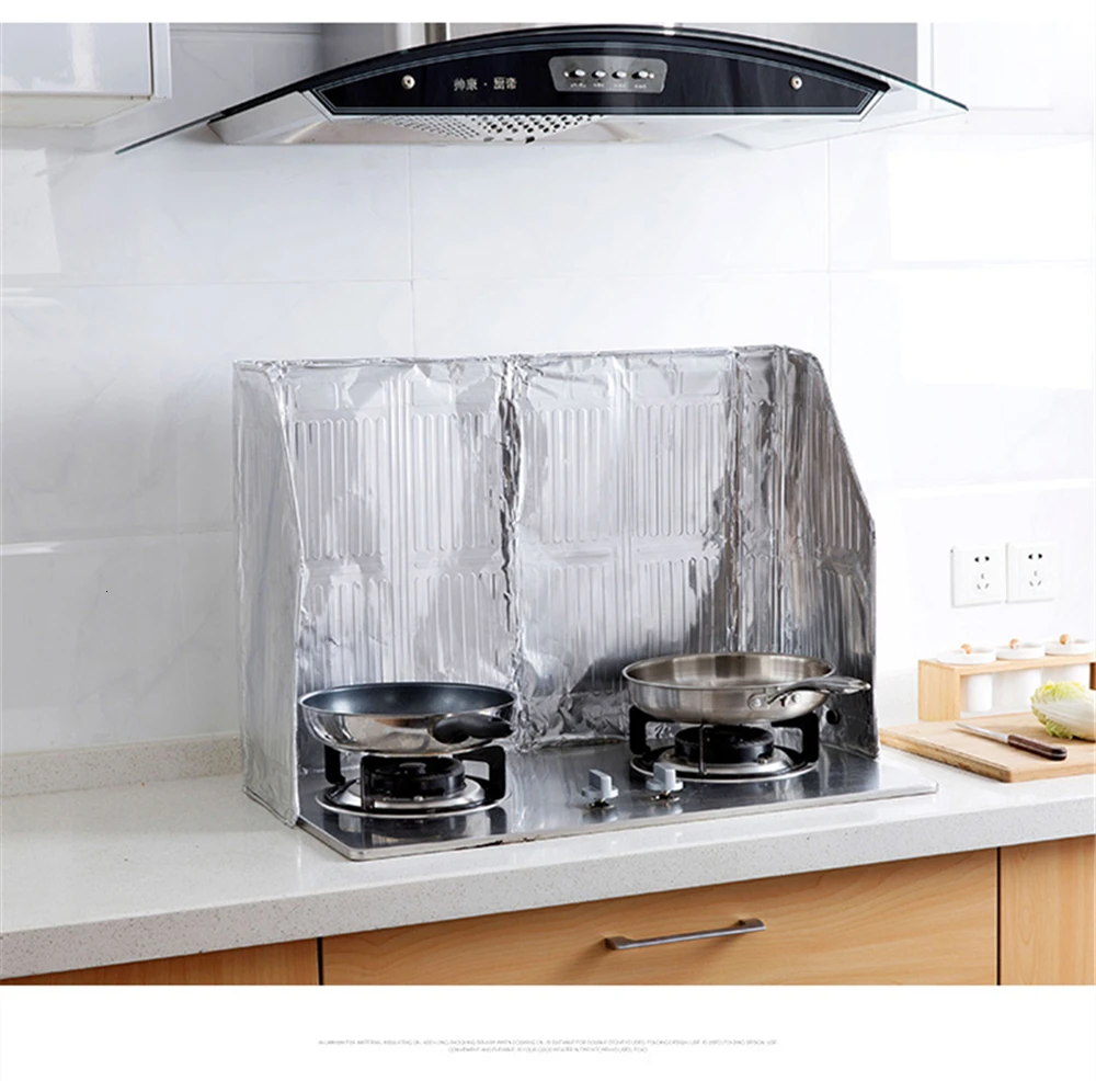 Home cooking oil barrier oil plate aluminum foil insulation creative kitchen supplies gas stoves splash-proof fume baffle