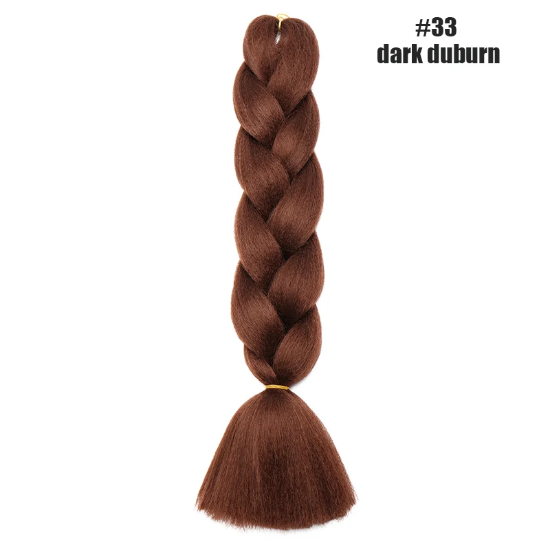 #1 Benahair, 24 дюйма, огромные косички, длинные, Омбре, Джамбо, синтетические косички, вязанные волосы, розовый, фиолетовый, синий, красный, наращивание волос, африканские для женщин - Цвет: #1