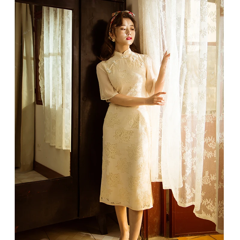 

Make spot cheongsam modified dress sweet temperament girl students daily to restore ancient ways young French