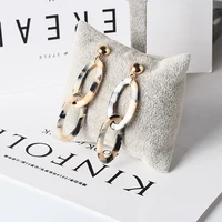 new acrylic geometric earrings women fashion double pendant acetate personalized long earrings 2021 popular women jewelry