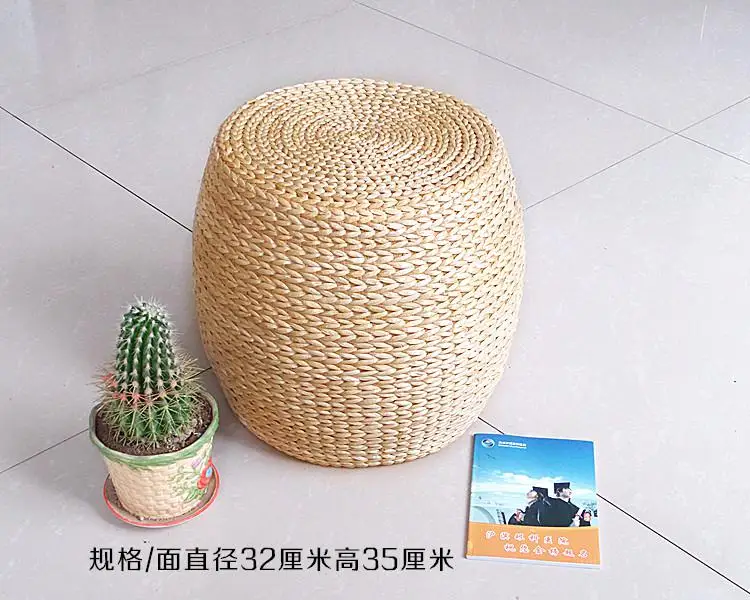 Простая скамейка из массива дерева в фермерском стиле ротанга круглая для обуви