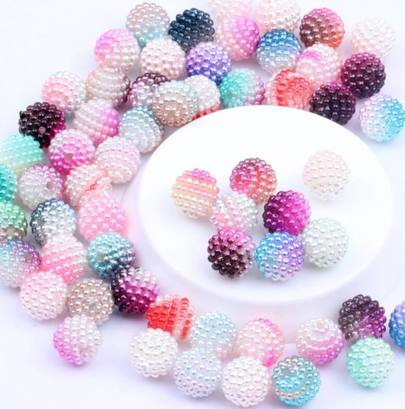 

20Pcs/Bag 10MM Gradient Bayberry Ball ABS Detachable Nail Art Wedding DIY Hand Bouquet Full Sky Bead Jewelry Design