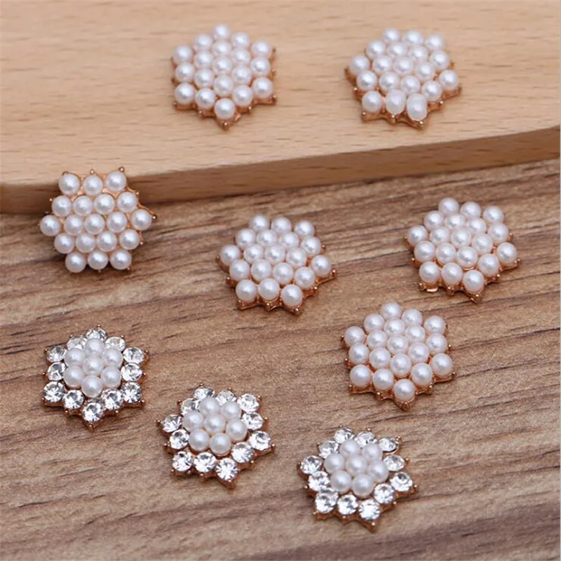 

SIXTY TOWFISH 10 Pieces Jewelry Accessories Alloy Size 15 mm Inlaid Rhinestones Inlaid Pearls