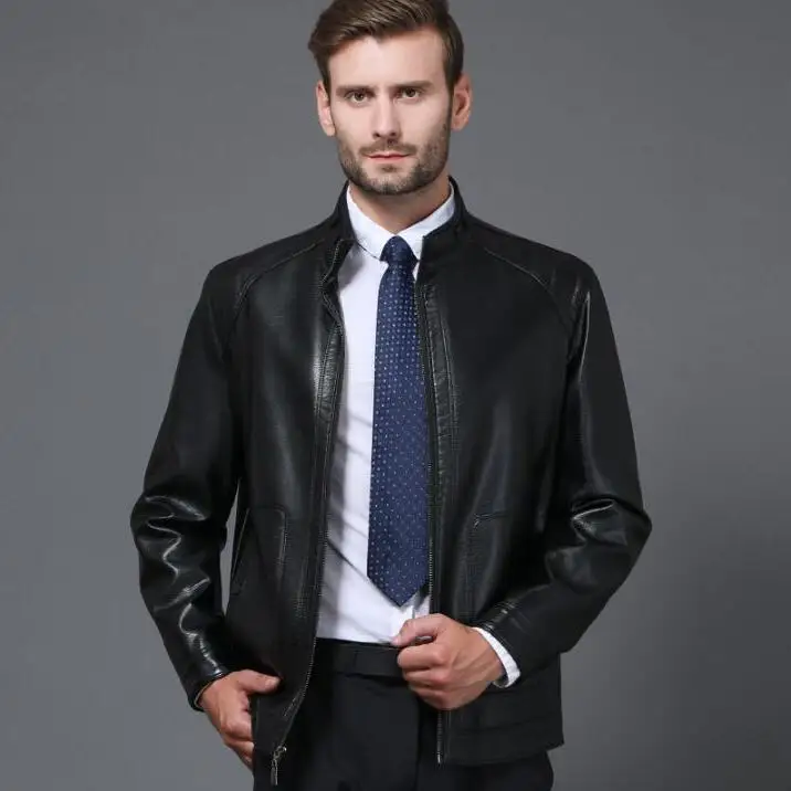 Куртка мужская из овечьей шкуры модная деловая Повседневная теплая кожаная