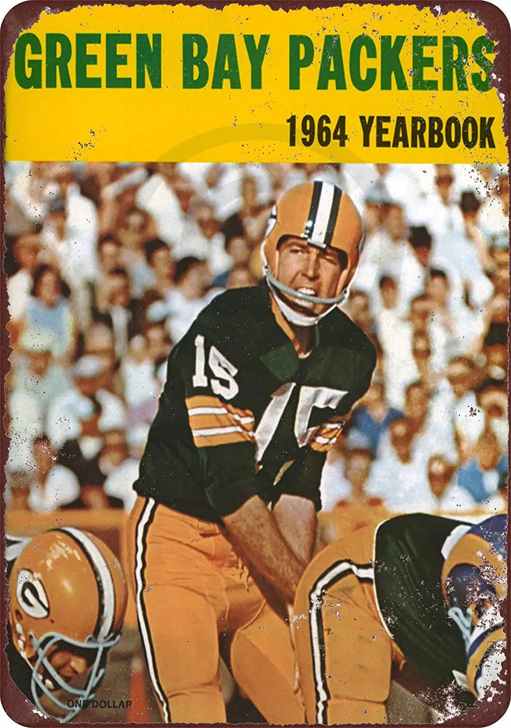 1964 GREEN BAY Упаковщики ежегоднике Барт Стар воспроизведение металлический знак 8x12