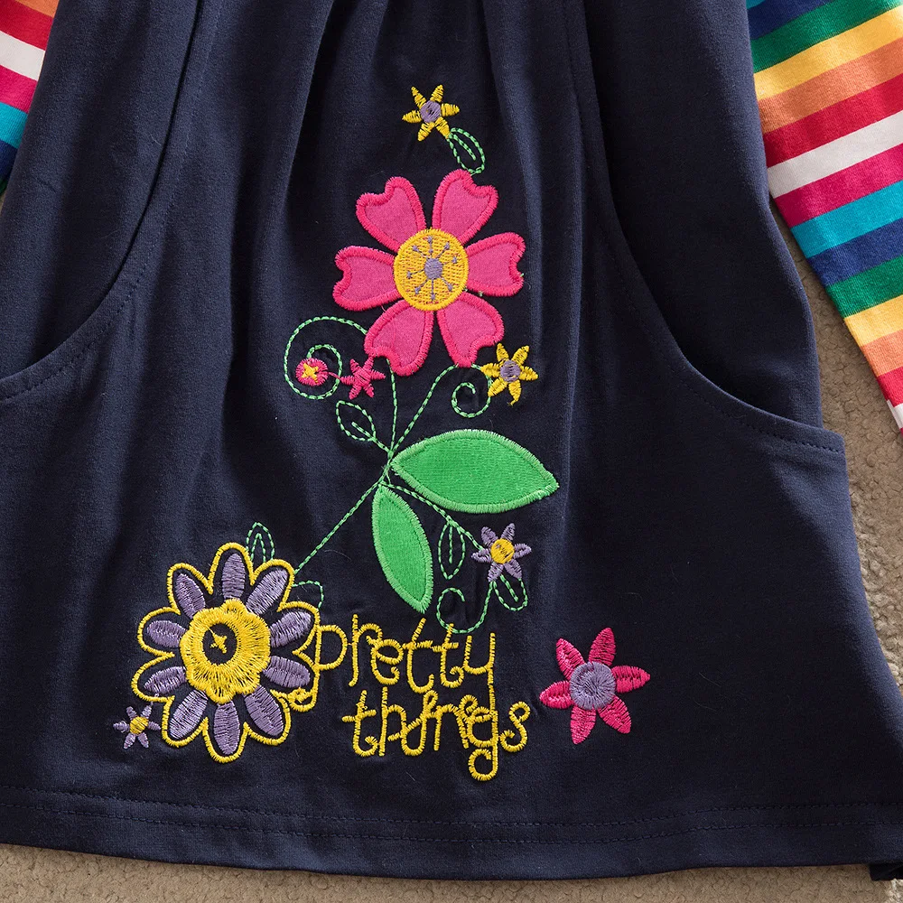 Платье с длинными рукавами для маленьких девочек новое Брендовое детское платье