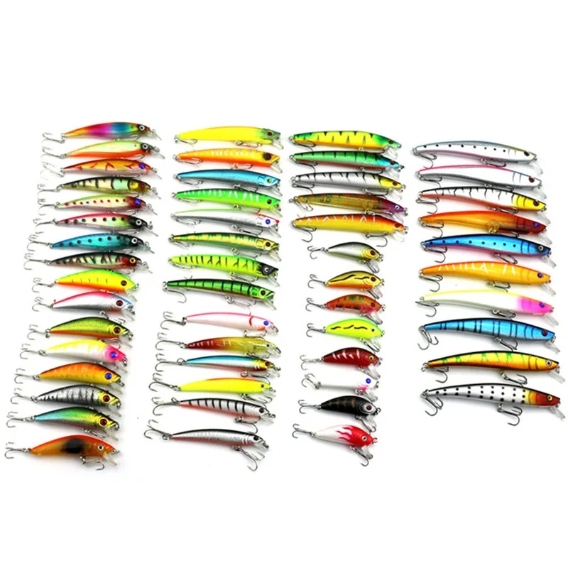 53 шт. смешанные приманки в виде гольяна воблеры кренкбейт искусственная рыба