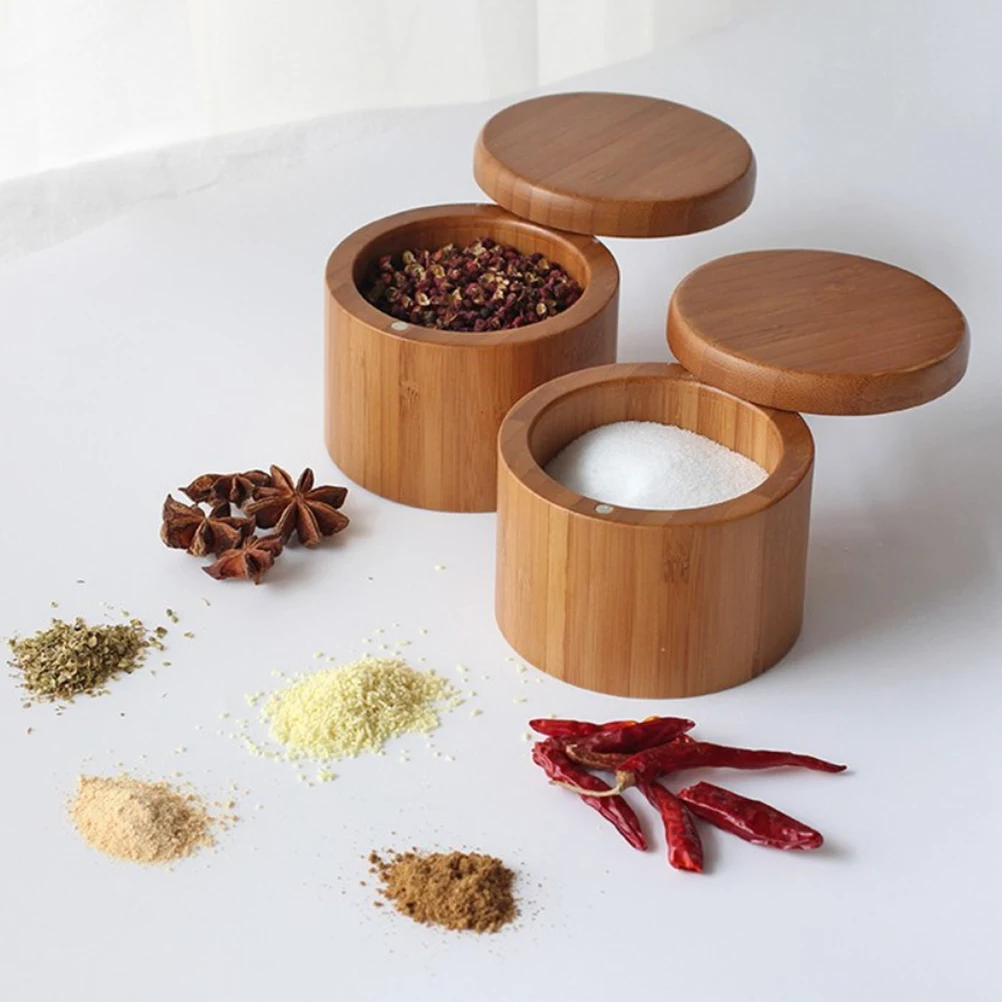 Wooden Spice Storage Box Shaker Jar Sugar Salt Pepper Herbs Toothpick Bottle With Lid For Kitchen Accessories | Дом и сад