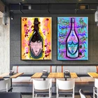 Абстрактный плакат и принты шампанского на стене, знак доллара, Картина на холсте, уличное граффити, картина для декора гостиной