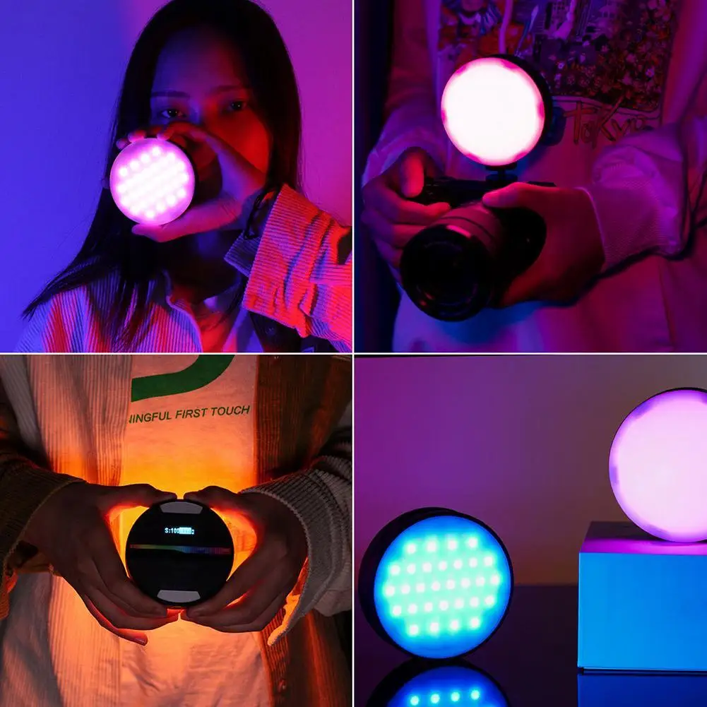 

Mini CRI LED Bead Video Light Soft Diffuser 2500K-9000K LED Camera Light 360 Full Color Portable Photography Lighting LED Light