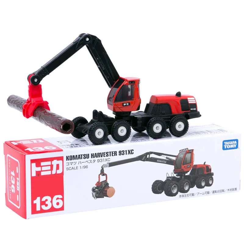 

Takara Tomy Tomica No. 136 Komatsu Harvester 931XC Scale 1/96 Mini Diecast Vehicle Model Toys for Boys