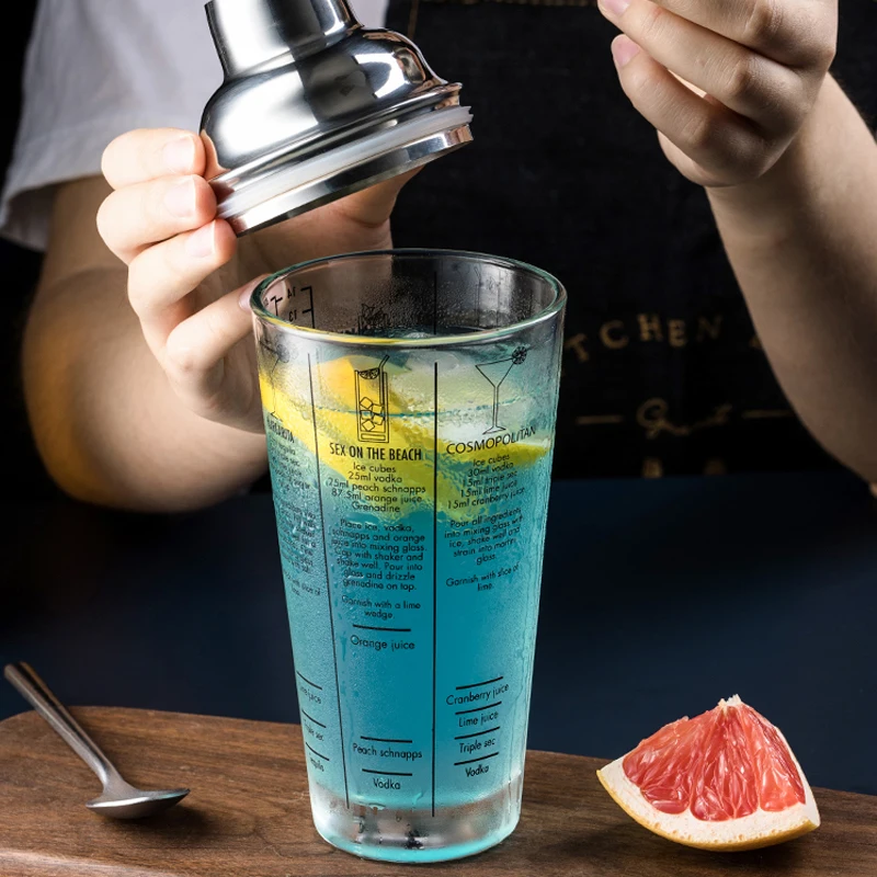 Шейкер для коктейлей Martini стеклянные весы шампанского вина напитков шейкер