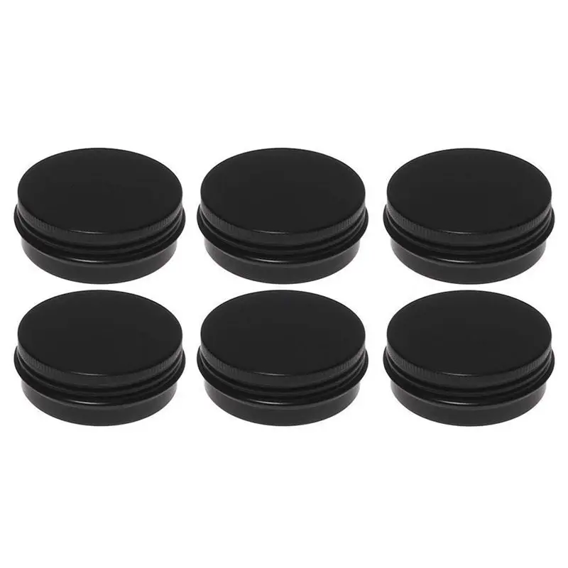 12 шт 1 унций черные алюминиевые жестяные банки с круглой винтовой крышкой Пустые
