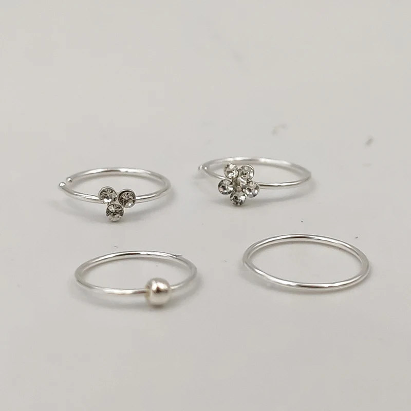 16 шт./упак. серебряное кольцо для носа 22 г пирсинга Huggie ювелирное изделие