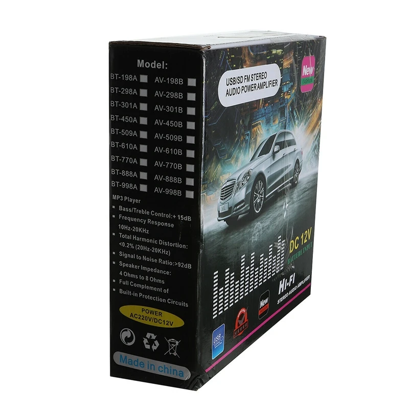 600 Вт Bluetooth стерео усилитель звука для автомобиля дома HiFi Музыка SD USB FM AMP 12 В/220 В| |