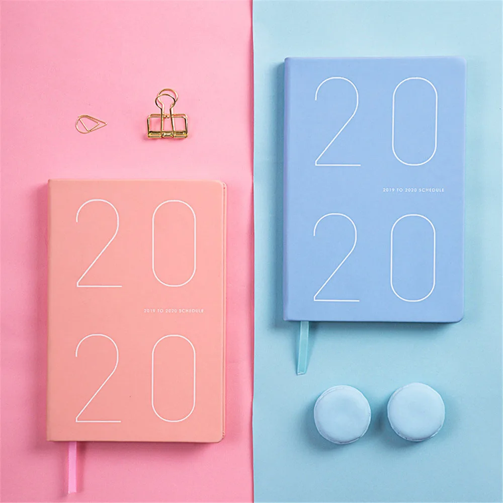 

2020 год календарь PU кожаный ноутбук милый сплошной цвет бизнес А5 ежемесячный недельный для планирования расписания повестки дня Органайзер...