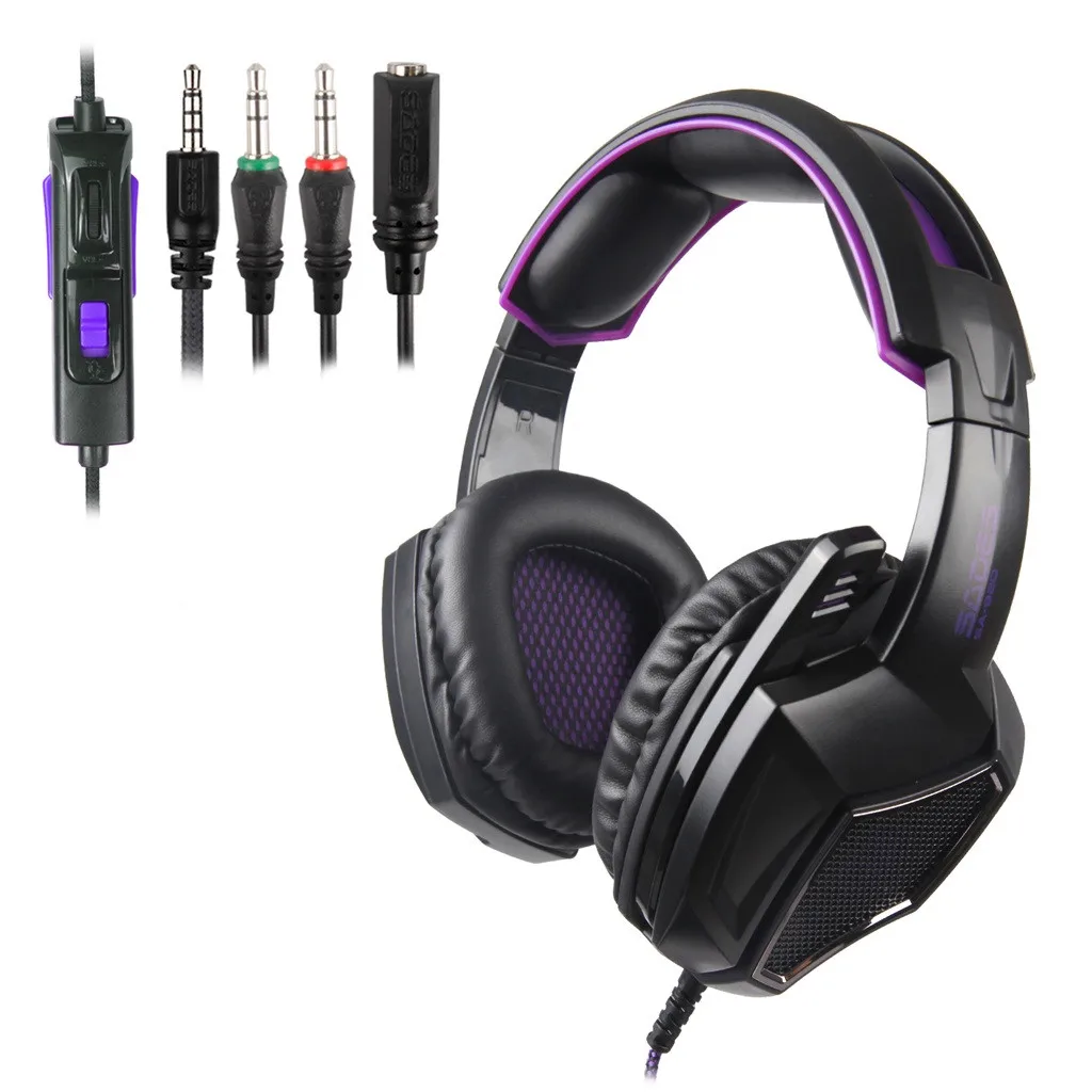 Проводные Игровые наушники SADES SA920 3 5 с микрофоном гарнитура для PS4|Наушники и