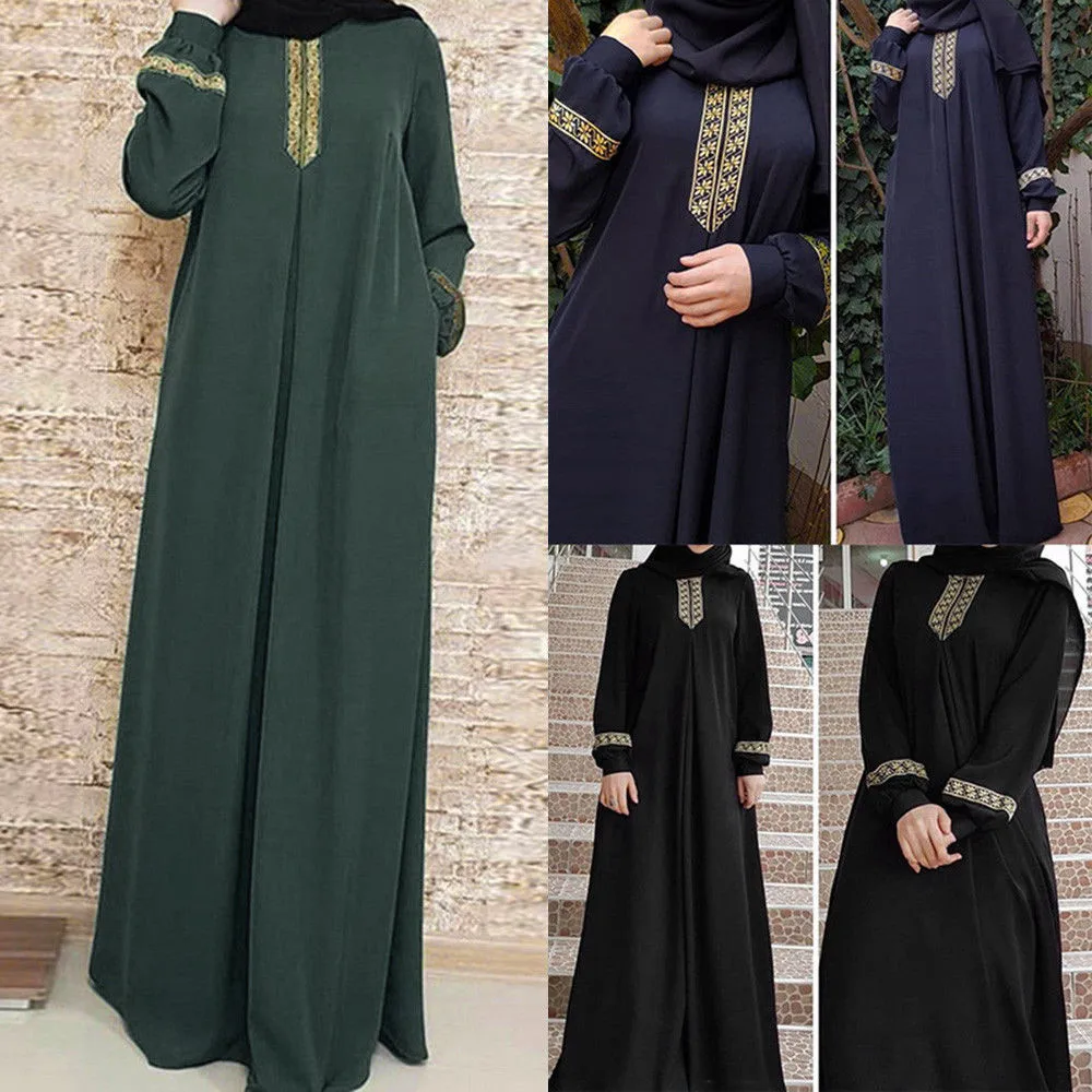 

Casual Muslim Dress Women Plus Size Abaya Jilbab Maxi Long Dresses Kaftan Muslim Clothes Kimono Femme musulmane robe arab