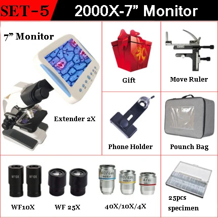 Микроскоп 40X-2000X/5000X Бинокулярные биологические составные микроскопы WF 10X/25X