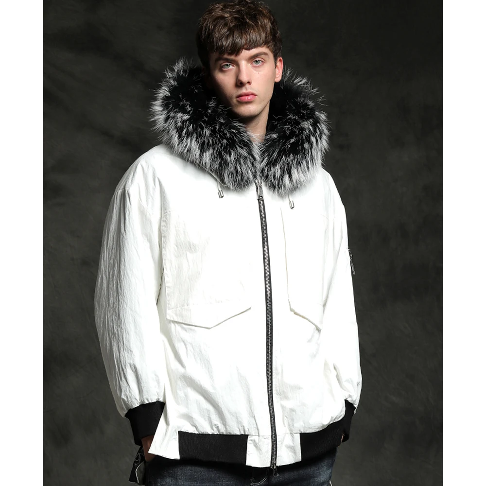 2019 новая енотовидная собака Меховая зимняя Мужская парка Повседневная Подкладка