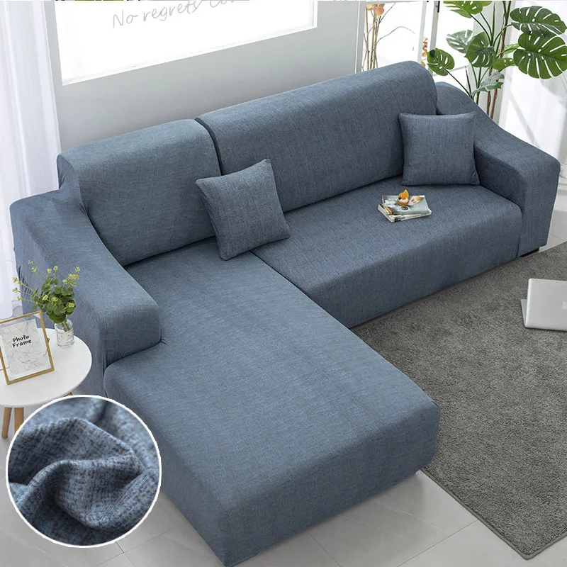 

L-shaped Sofa Covers for Living Room Elastic Sofa Slipcovers Couch Cover Stretch Corner Sofa Cover Chaise Longue Need Buy 2PCS