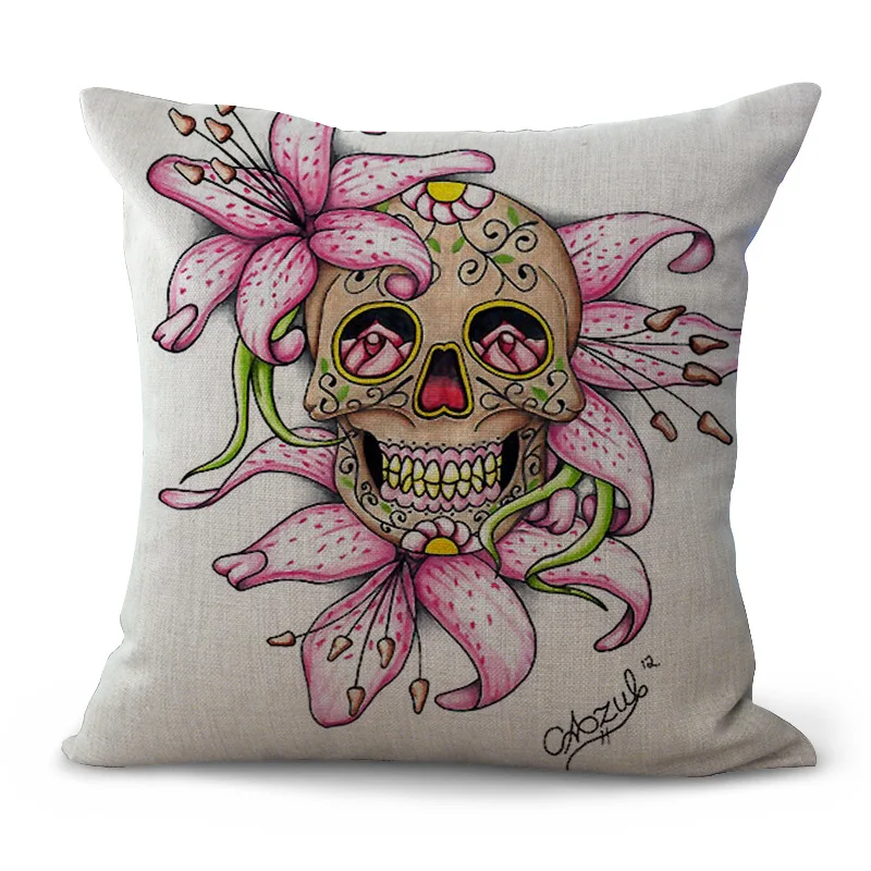 

Simple Fashion Cartoon Coquettish Red Skull Head Pillowcase Office Sofa Decorative Pillow Cushion Wholesale