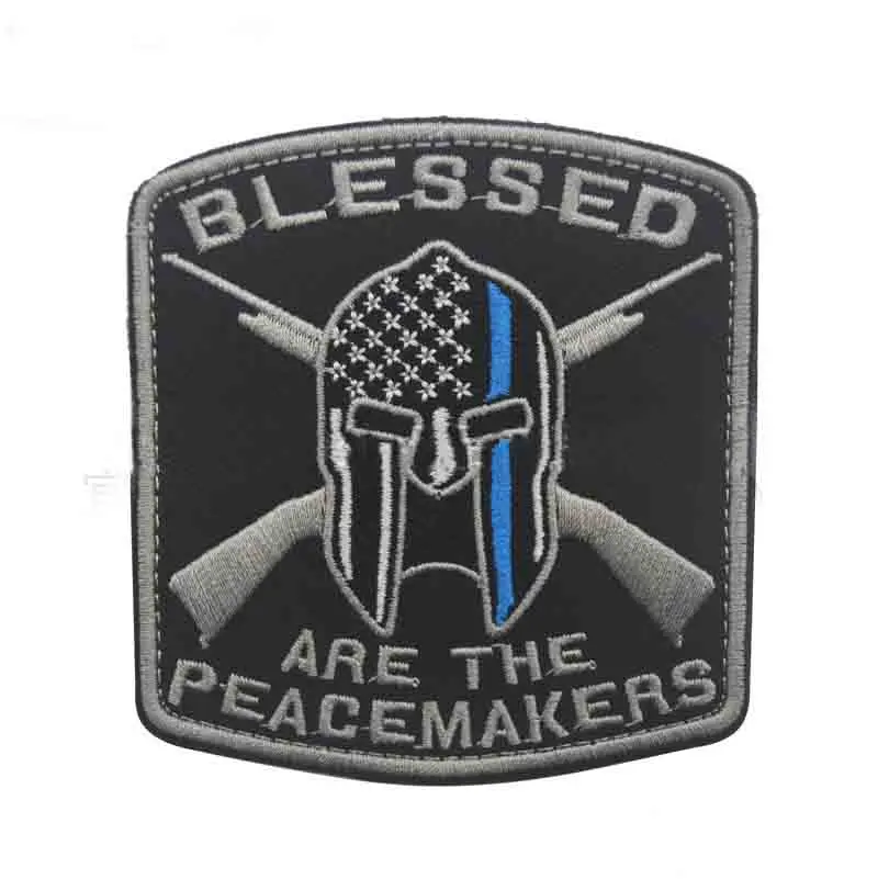 Вышитые благословенные нашивки Peacemakers тонкие синие строчки искусственные для