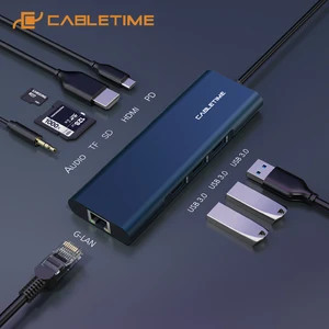 USB-концентратор CABLETIME типа C на несколько USB 3,0 HDMI адаптер док-станция для MacBook Pro, HUAWEI, ПК, планшетов 3,1, разветвитель порта USB C концентратор C259
