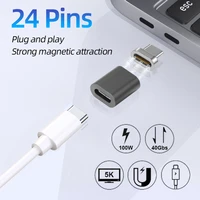 magnetic 24pin type c connector for thunderbolt 3 pd 100w fast charge 40gbps converter usb c adapter automatic adsorption