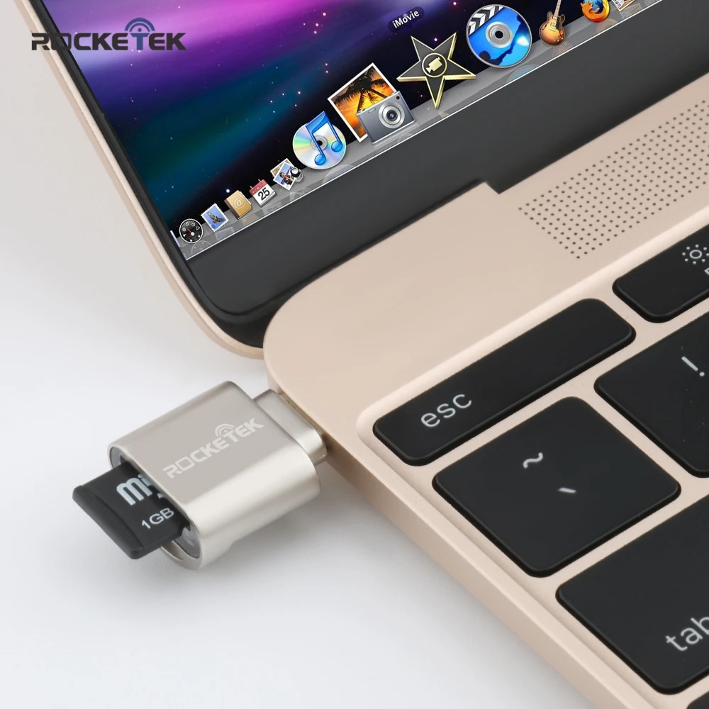 Rocketek типа с USB 2.0 Алюминиевый OTG телефон мульти чтения карт памяти мини адаптер