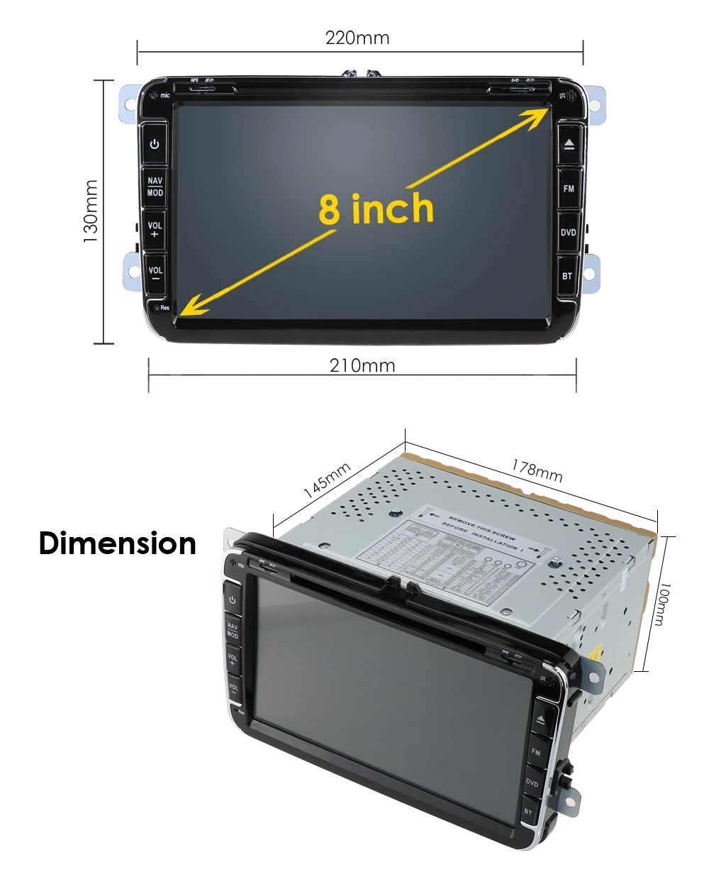 2 din 8 &quotавто радио GPS автомобильный dvd-плеер для VW Touran Golf 5 6 Caddy Passat B6 Skoda T5 навигация