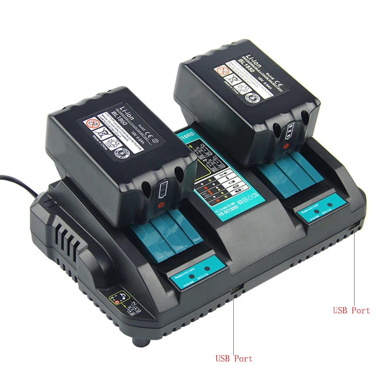 Зарядное устройство с двумя USB портами для Makita 14 4 В 18 в BL1860 BL1415 BL1430 BL1830 BL1840