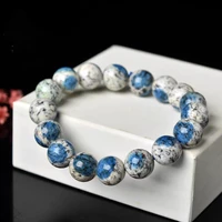 natural blue k2 jade volcanic jasper woman bracelet round beads bracelet stretch 8mm 9mm 10mm 11mm 12mm aaaaa