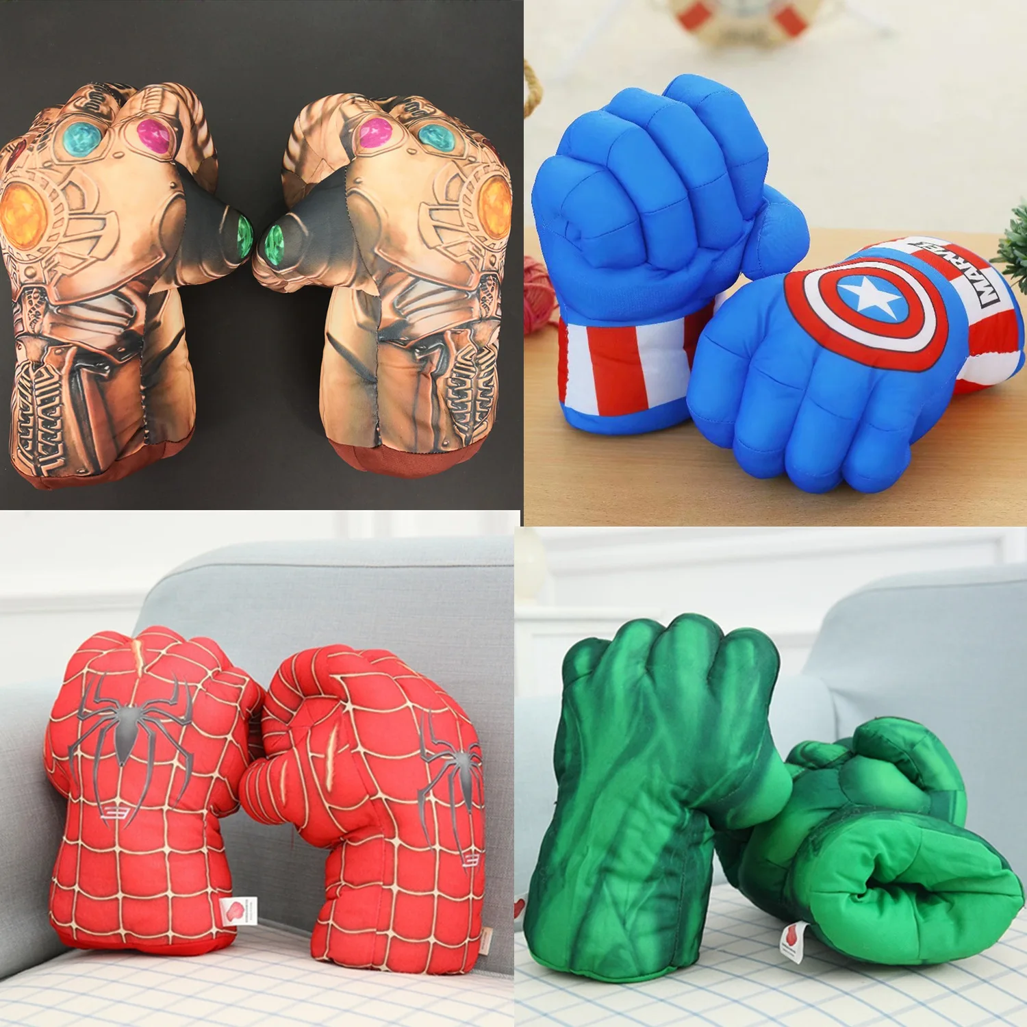 

New Marvel Avengers Cosplay Plush Toy Gloves Cartoon Anime Spider-Man Iron Man Gloves Props Children’s Gifts