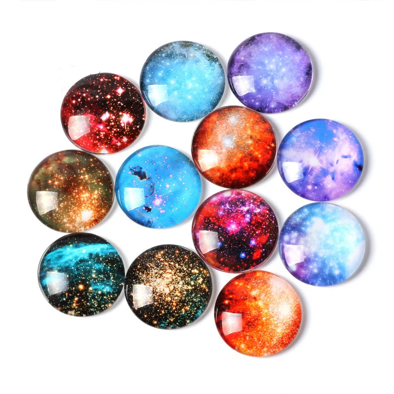

12pcs/lot Creative Universe Star Fridge Magnets Glass Cabochon Refrigerator Magnets 18MM Stickers Paste Home Decor