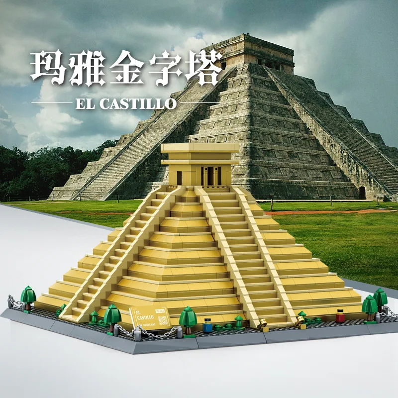 Конструкция Wange архитектурные блоки MOC мексиканские Строительные кирпичи El Castillo