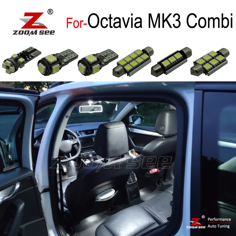 11 шт. светодиодный светильник для внутренней купольной карты комплект ламп шкода