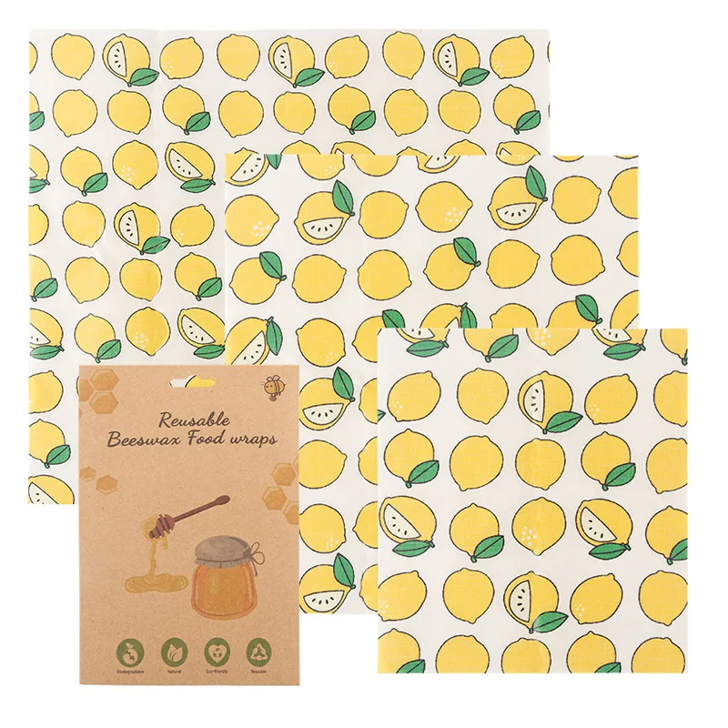 

3pcs/pack 8 Colors Beeswax Food Wraps Eco Fresh-keeping Foods Wrapping Film