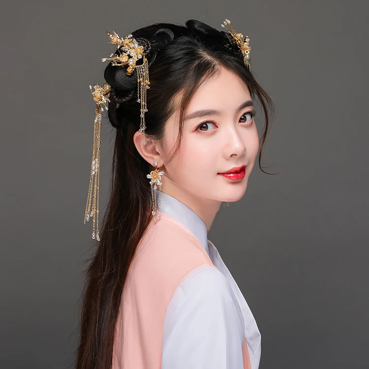 Hanfu костюм повязка на голову Женские аксессуары для волос женский Hanfu шпилька Kanzashi простой китайский стиль украшения для волос Kanzashi