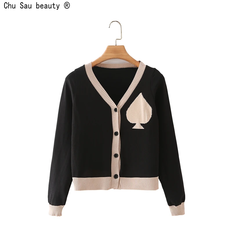 

Новинка 2021, модный винтажный Повседневный Кардиган ранней осени, однобортный приталенный короткий женский свитер с V-образным вырезом и дли...