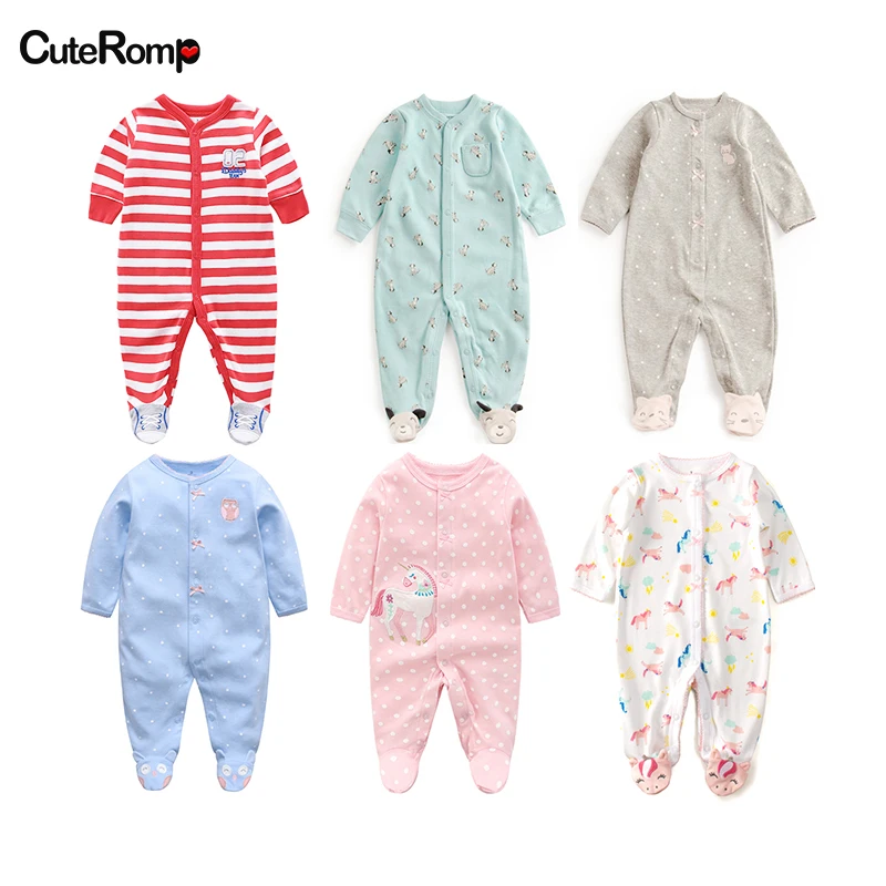 

0-12 months Baby girl clothes Infant cartoon footies for boys girls jumpsuit Clothing animal Infant newborn clothes sleep wear