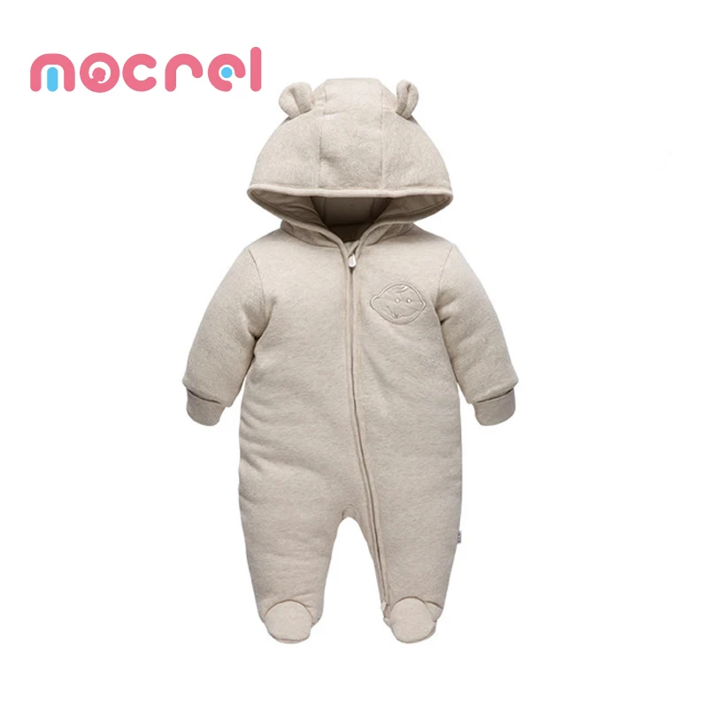 

New Winter Crawlers For Kids Baby Colored Cotton Double Clip Cotton Dress Baby Climbing Out Ministering To Thicken Romper Baby