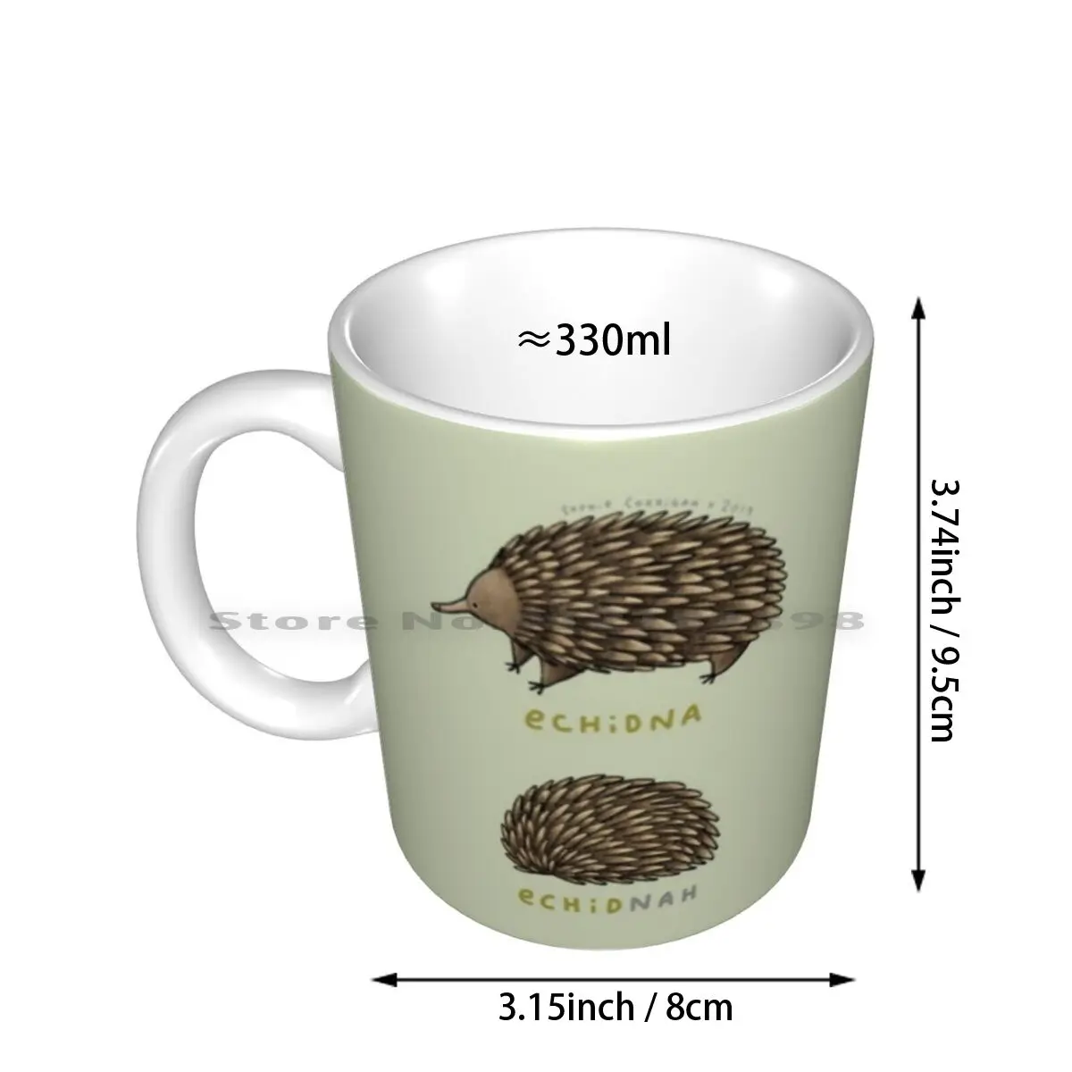 Керамические кружки Echidna - кофейные чашки, чашки для молока и чая, коала, Австралия, австралийские забавные вещи, милые.